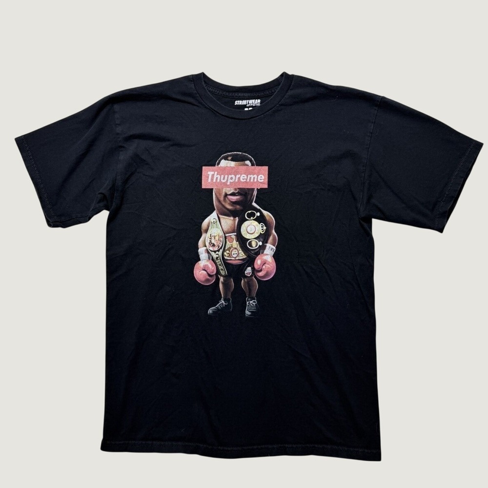 Streetwear Official‎ Mike Tyson Thupreme Graphic T-Shirt Mens Medium Black